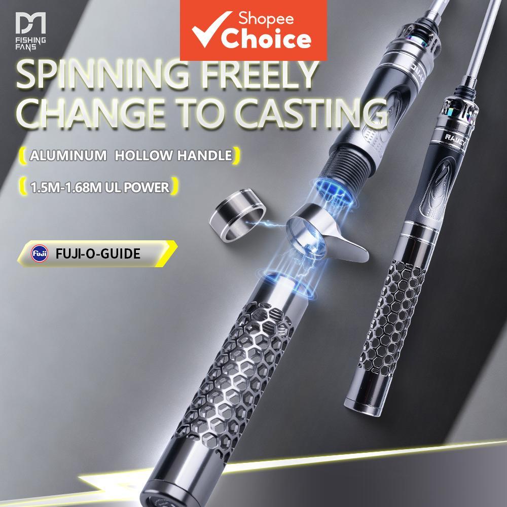 FISHINGFANS RANCY 3.0 Dual ขนาด 1.5-1.65M UL Ultralight Fuji O Guide ที่จับโลหะ Spinning Casting เบ็ดตกปลาแบบปรับได้