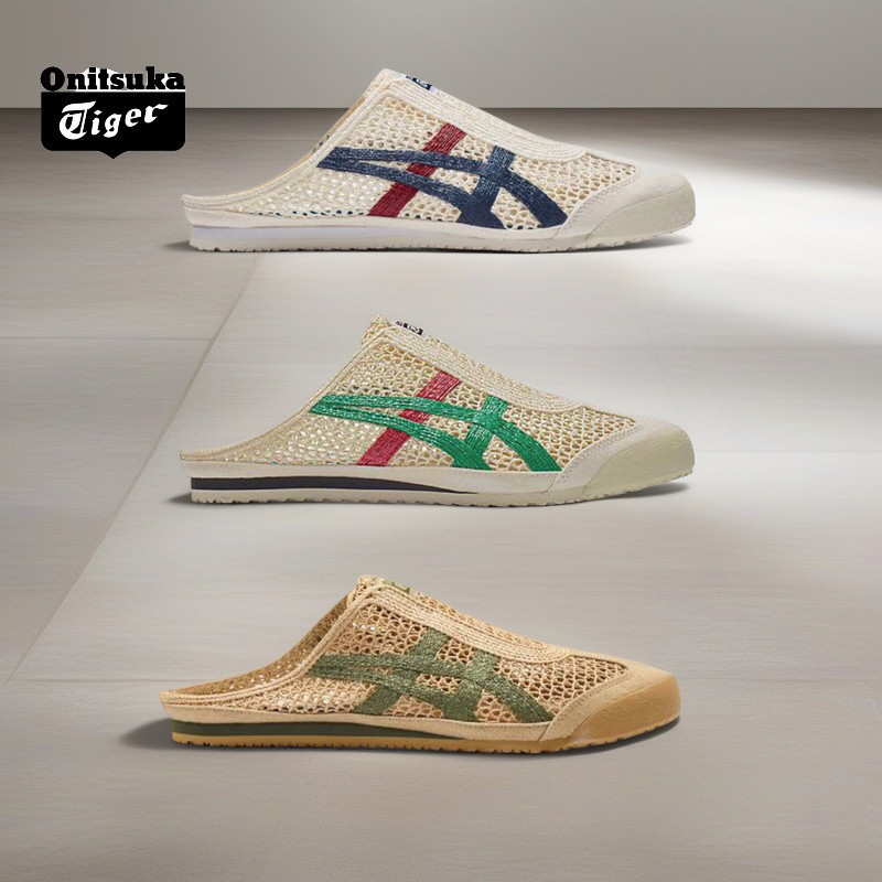M4R1 คุณภาพดี ราคาที่น่าพอใจ Onitsuka Tiger MEXICO 66 Sabot cream Kale green read รองเท้า unisex 118