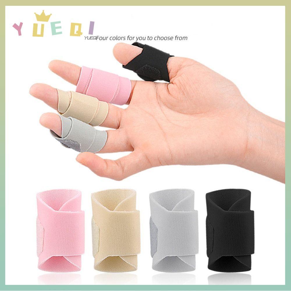 YUEQI 5PCS Finger Splint,สีดําสีเทาBeigeสีชมพูLcraผ้าFinger Supportรั้ง,คุณภาพสูงปรับTie Strapผ้าพันแผลกีฬาความปลอดภัย