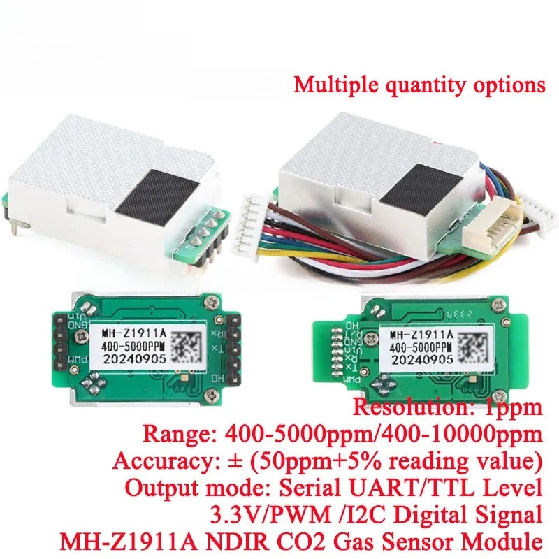 1-5 ชิ้น MH-Z1911A MH-Z19 NDIR CO2 คาร์บอนไดออกไซด์ Air Gas Sensor โมดูลอินฟราเรด IR 400-5000ppm 400