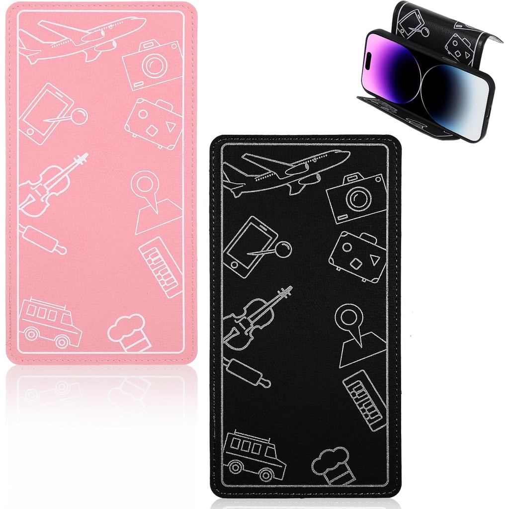 ที่วางโทรศัพท์เครื่องบิน 2 ชิ้น, ที่วางโทรศัพท์แบบยืดหยุ่น Travel Essentials สําหรับสมาร์ทโฟน, แท็บเ