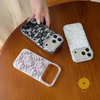For เคสไอโฟน TPU Lace Headset เคส Phone Case For iPhone 17 Pro Max 16 15 14 13 Cover Aesthetic Korean Cute