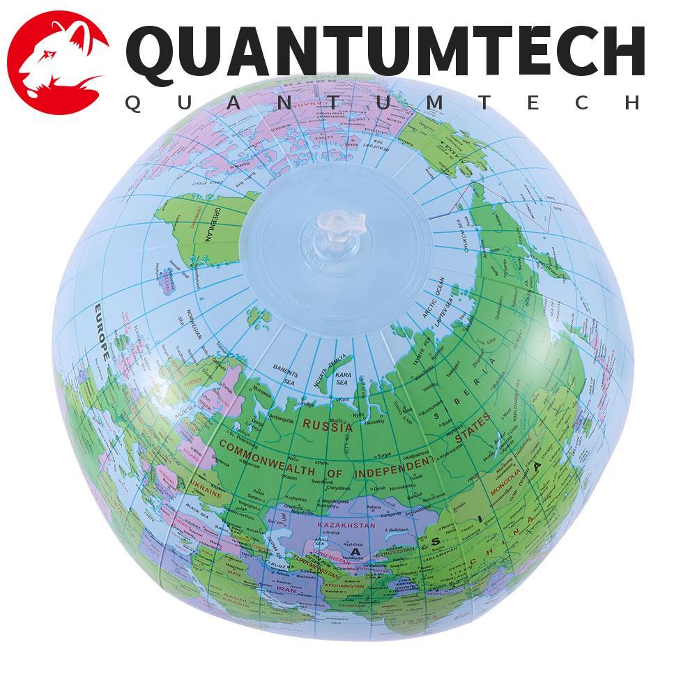 QUANTUMTECH Globe Giant English ลูกบอลบอลลูนภูมิศาสตร์ทนทาน PVC การศึกษา 16 นิ้วแผนที่โลก