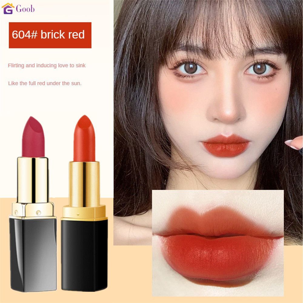 【ซื้อ 1 แถม 1】ลิปสติกเนื้อแมทกำมะหยี่ บำรุงริมฝีปาก ติดทนนาน กันน้ำ ลิปกลอสสำหรับผู้หญิง Nayou 【goob