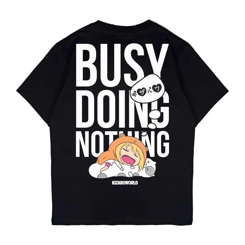 KIZARU Himouto UMARU-CHAN เสื้อยืดสีดำสำหรับผู้ชาย