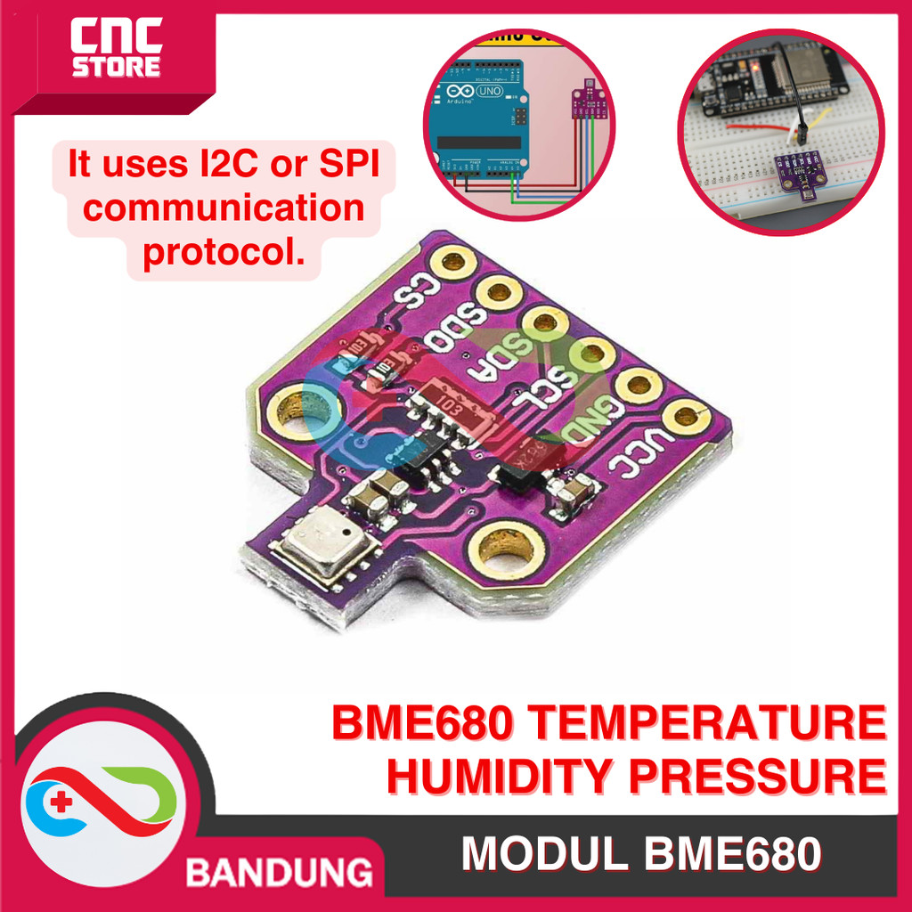 BME680 TEMPERATURE HUMIDITY PRESSURE & โมดูลเซ็นเซอร์แก๊สคุณภาพอากาศ
