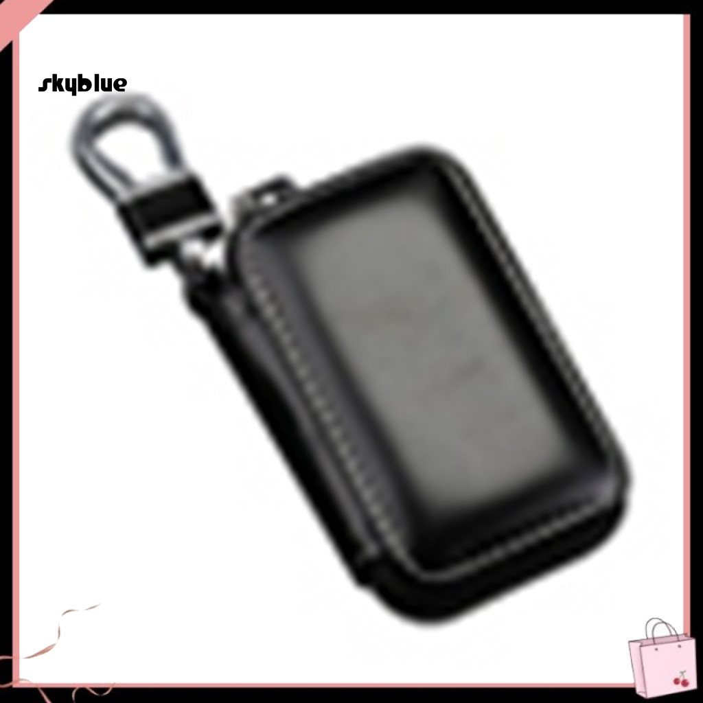 [Sy] กุญแจรถหนังแท้มีสไตล์ Fob Case Cover พวงกุญแจกระเป๋าซิป Protector