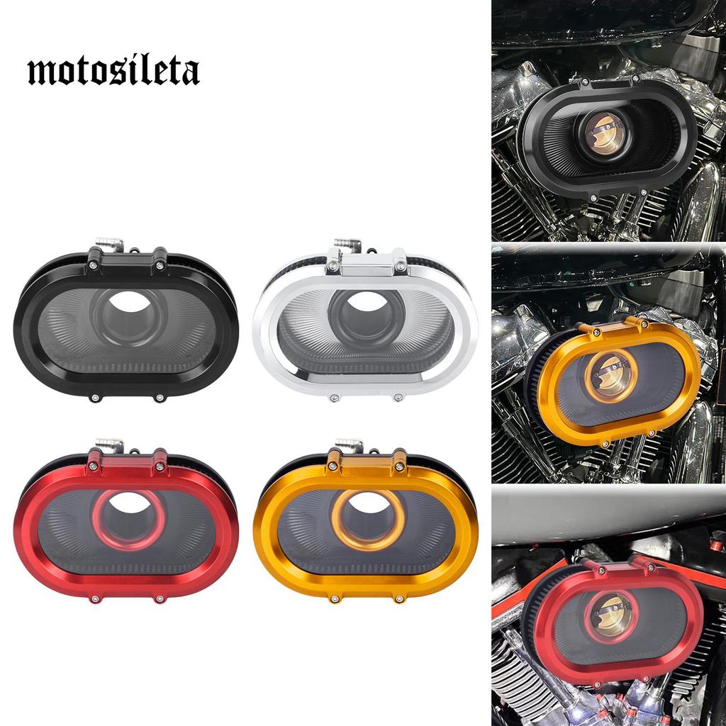 รถจักรยานยนต์อลูมิเนียมกรองอากาศโปร่งใสสําหรับ Harley Touring Street Road Glide Road King 24-25