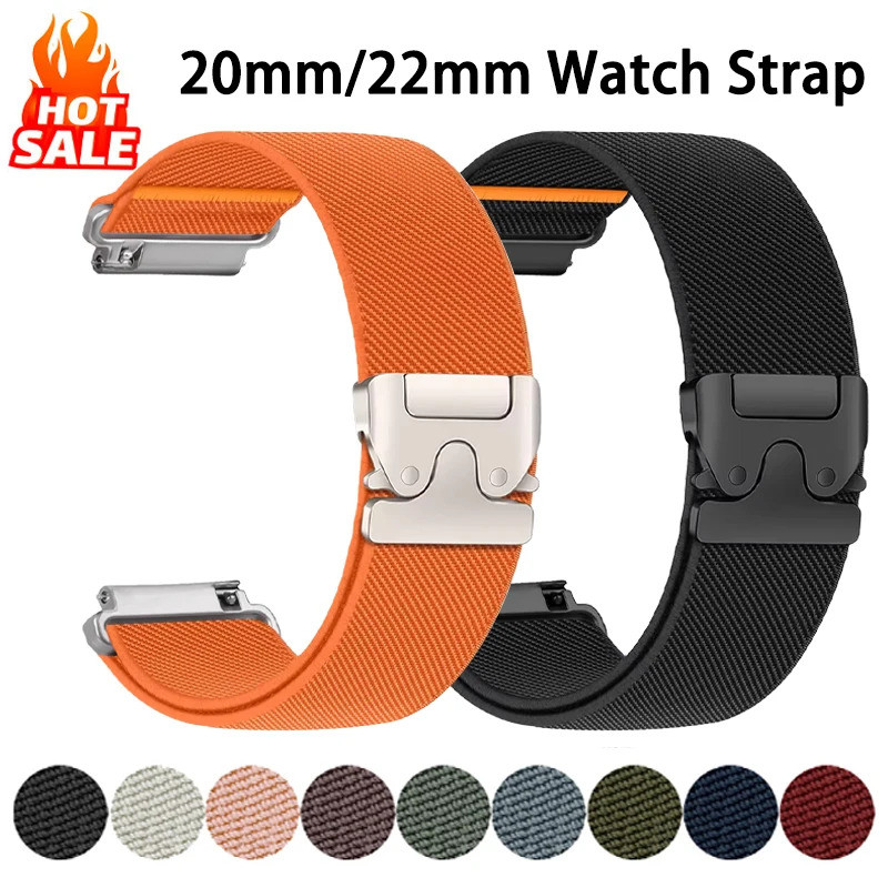 20/22 มม. สําหรับ Amazfit bip 6/5/GTS 3/2/2e/GTS2 Mini/GTR 3 Pro/42/47 มม./2/2e/Stratos 2/3 Pro ร่มชูชีพหัวเข็มขัด Correa สายรัดข้อมือ