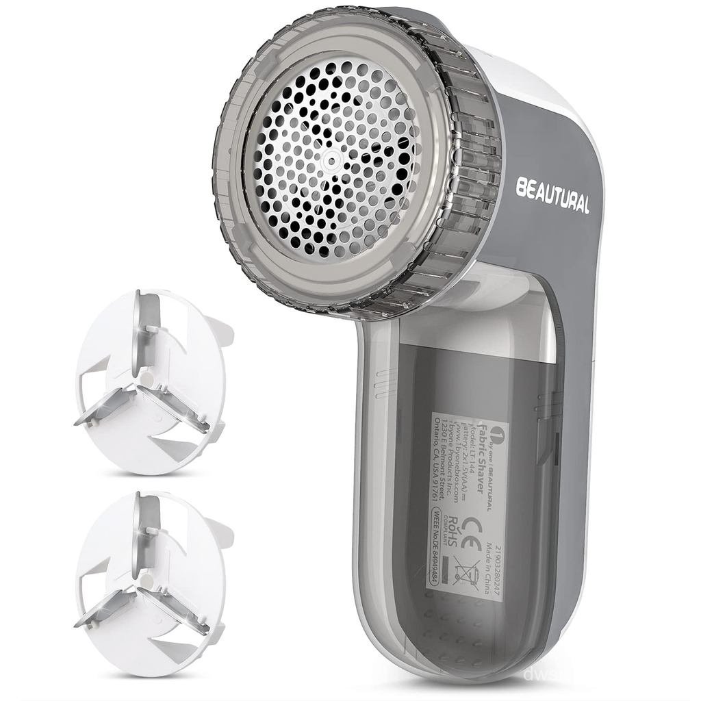 BEAUTURAL Fabric Shaver and Lint Remover, Sweater Defuzzer with 2-Speeds, 2 Replaceable Stainless St