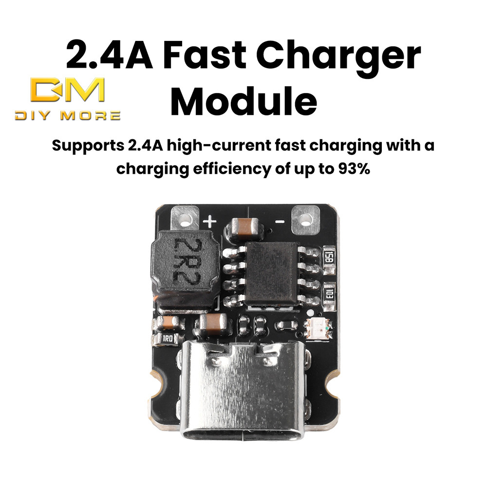DIYMORE Mini 1S 3.2V/3.6V LiFePO4 บอร์ดชาร์จแบตเตอรี่, 2.4A Fast Charger โมดูล, Trickle/Constant Current ชาร์จ
