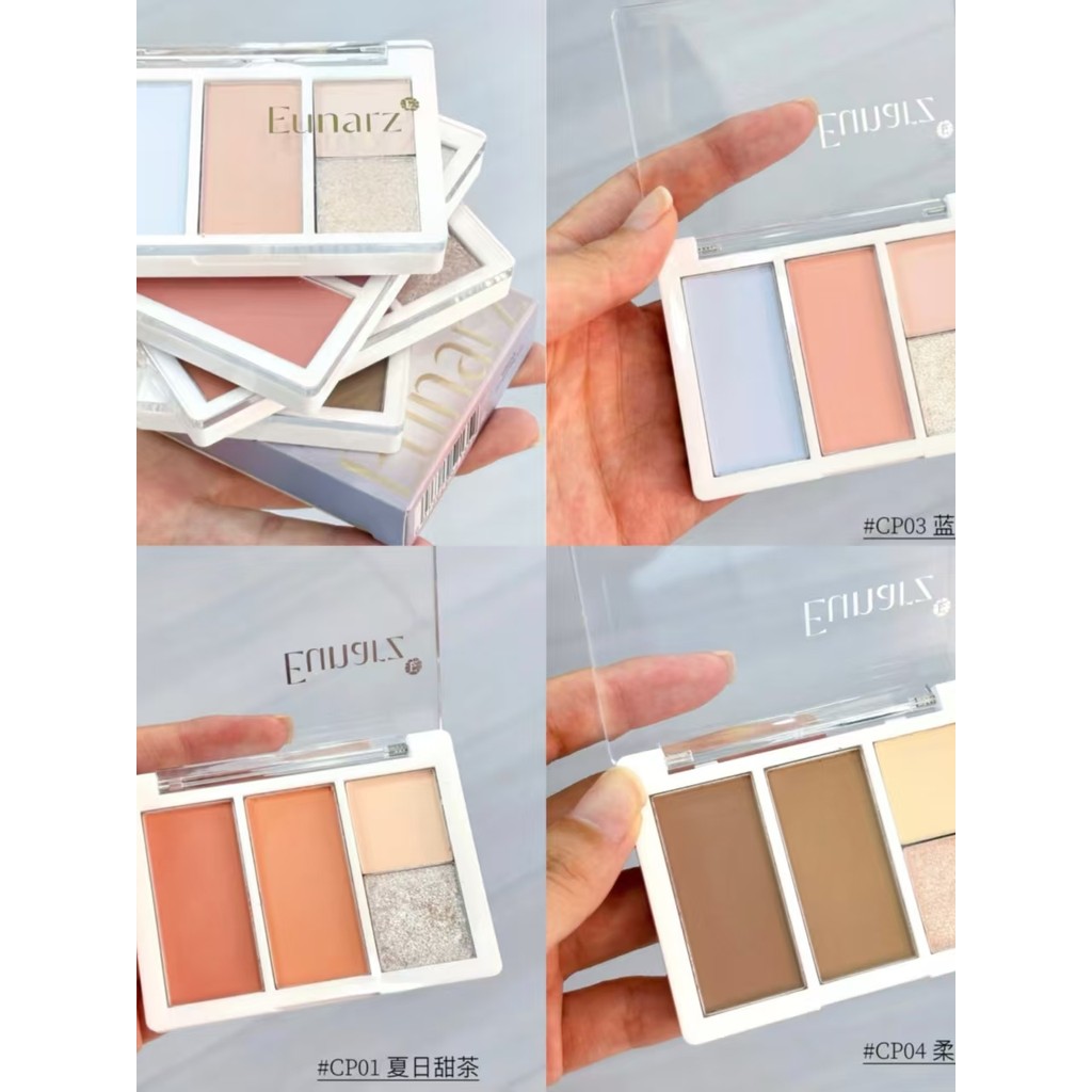 Eunarz Eunarz Four-Color Cheek Palette อายแชโดว์ Contouring บรรยากาศ Blush Highlight Brightening Sof