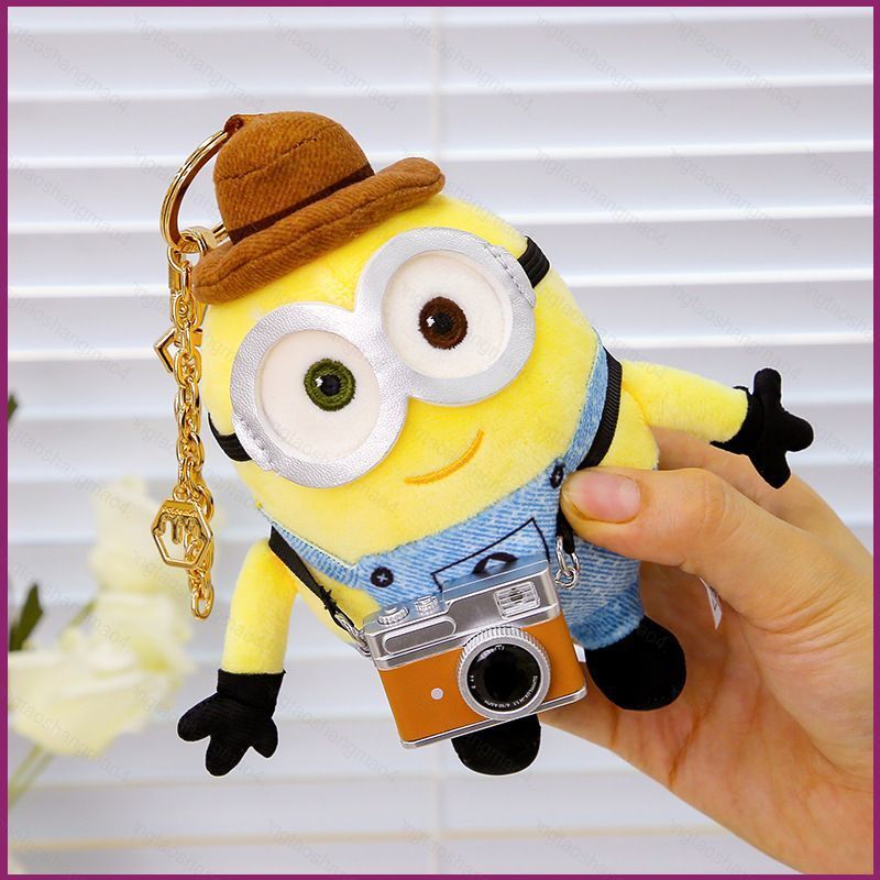 YT4 Photographer Minions ตุ๊กตาตุ๊กตาของขวัญสําหรับสาวตกแต่งบ้านตุ๊กตาของเล่นพวงกุญแจจี้สําหรับเด็ก
