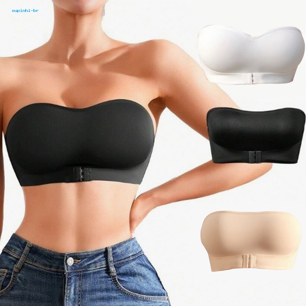 (oupinhi) Tube Top Bra รองรับไร้สาย Bra สําหรับผู้หญิง Strapless Push Up Bra สําหรับผู้หญิงไร้สายเบา