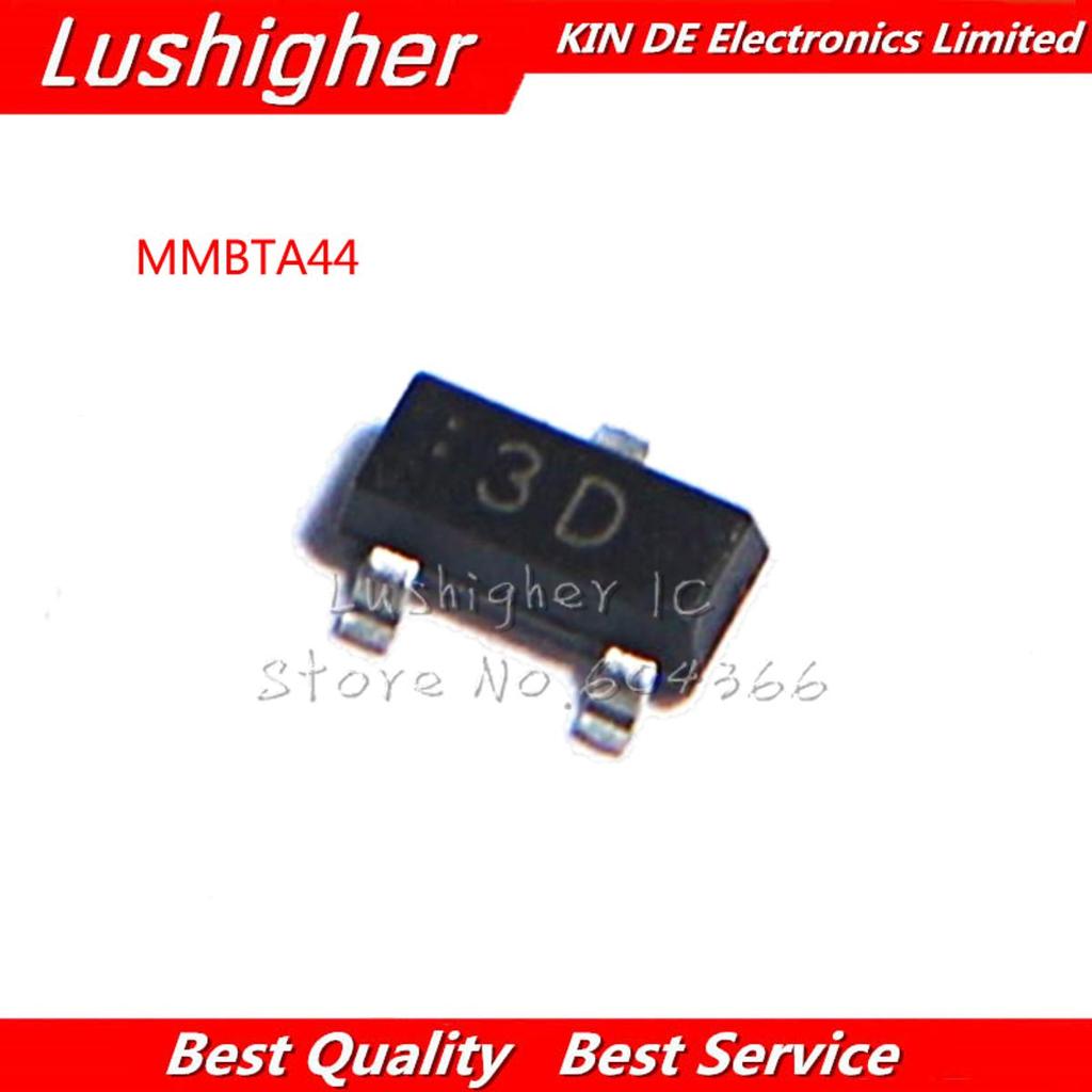 100 ชิ้น MMBTA44 3D SOT23 A44 MMBTA44LT1G SOT-23 MMBTA44L SMD 0.2A 400V ทรานซิสเตอร์ NPN