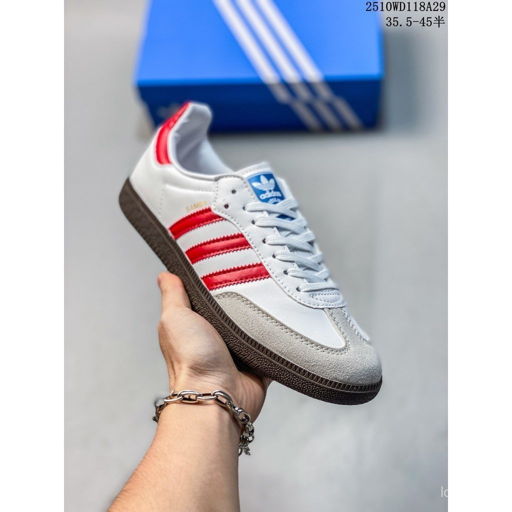 2026Adidas ORIGINALS SAMBA ผู้ชายผู้หญิงสเก็ตบอร์ดรองเท้าสเก็ตบอร์ดรองเท้า Shell รองเท้าสเก็ตบอร์ดสบ
