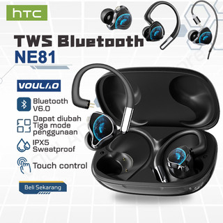 HTC NE81 Wireless Bluetooth headset V6.0 dapat diubah menjadi headset in-ear open-ear atau berkabel olahraga TWS IPX5 HIFI
