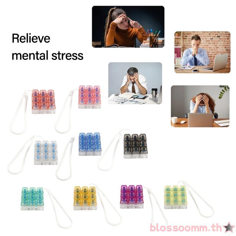 BLOSS Keyboard Clicky Toy Tactile 9 Key Keycap Toy Silicone Cord Stress Relief