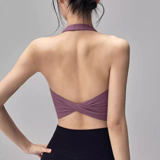สปอร์ตบรา Knot Back ไม่มีโครง กระชับและสวมใส่สบาย เหมาะสำหรับการออกกำลังกายที่ฟิตเนสและโยคะ