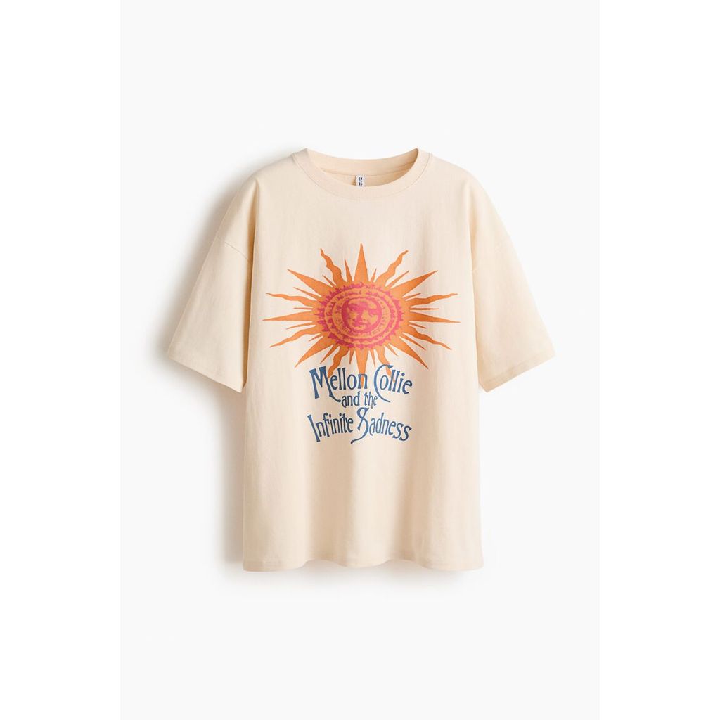 H&M(เอชแอนด์เอ็ม) เสื้อยืดลายพิมพ์ขนาดใหญ่ทรงโอเวอร์ไซส์ ผู้หญิง 1314589_7