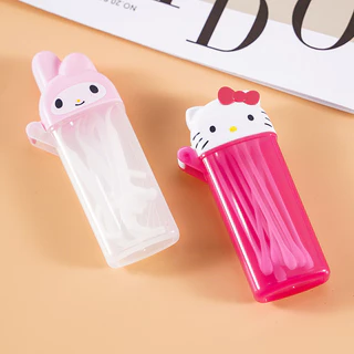 1ชิ้น น่ารัก คิตตี้ & ของฉัน ทํานอง กล่องเก็บ,ไม้จิ้มฟันการ์ตูนน่ารัก / ที่ใส่สําลี, ภาชนะขนาดเล็กแบบพกพาสําหรับเดินทางและการใช้งา