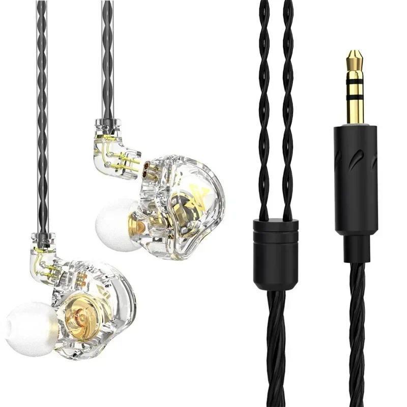 QKZ AK6 Max 3.5 มม.หูฟังที่ถอดออกได้สายหูฟังหูฟังหูฟังชนิดใส่ในหูพร้อมไมโครโฟนหูฟังแบบมีสายแบบไดนามิ