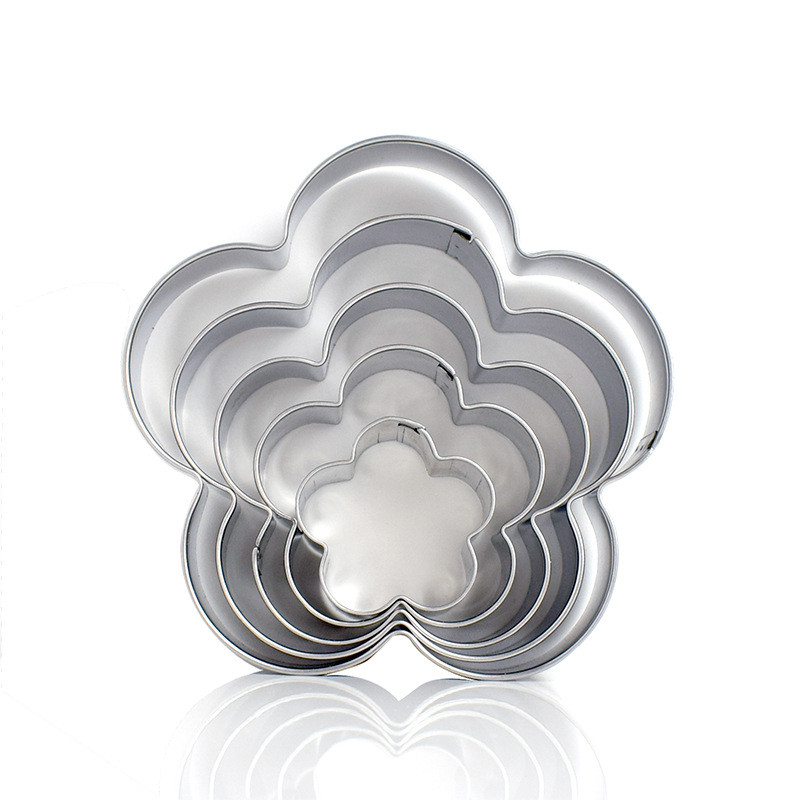 7GTV ห้ากลีบดอกไม้ผลไม้ผักแม่พิมพ์ดอกพลัมแก้วบิสกิตลูกอมสแตนเลสแม่พิมพ์คุกกี้ตัดแม่พิมพ์สับปะรดเค้กข