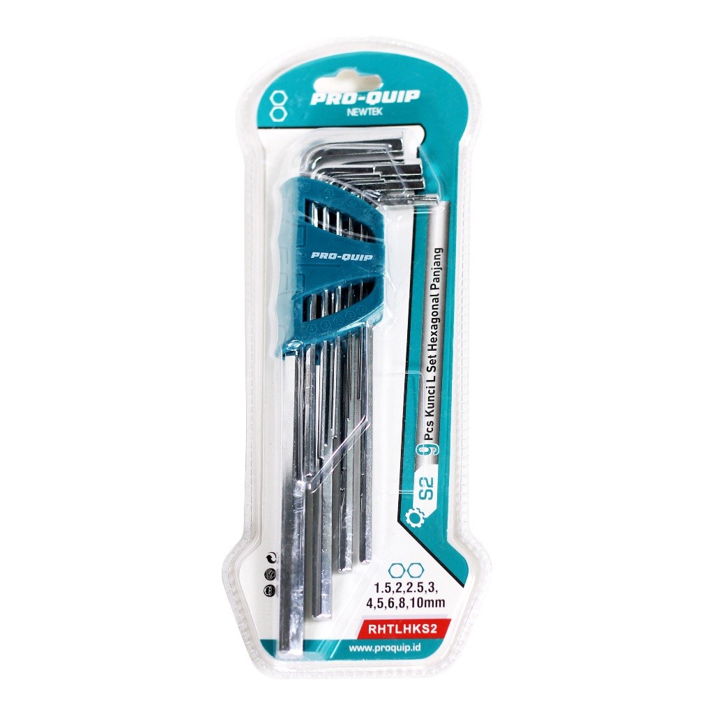 PRO-QUIP ชุดกุญแจหกเหลี่ยมยาวพิเศษ 9 ชิ้น ชุดกุญแจยาว L JIS PRO-QUIP NEWTEK RHTLHKS2