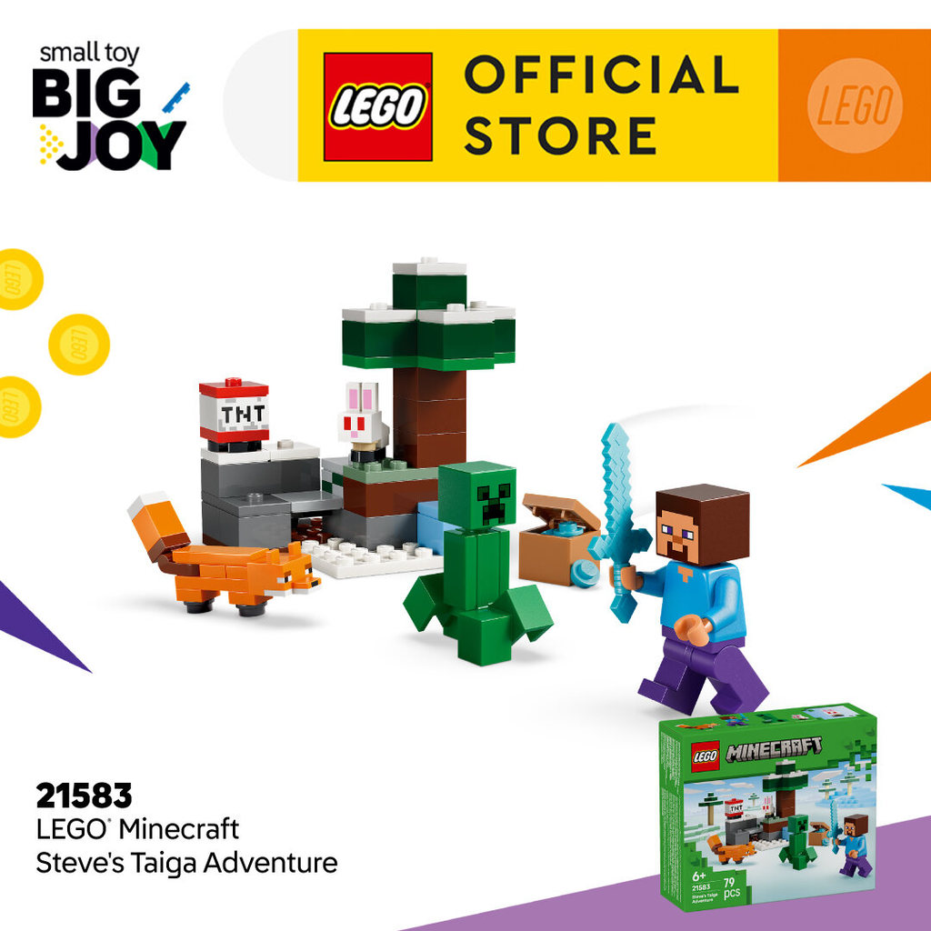 LEGO Minecraft 21583 Steve's Taiga Adventure (79pcs.), Building Blocks, Kids Toy