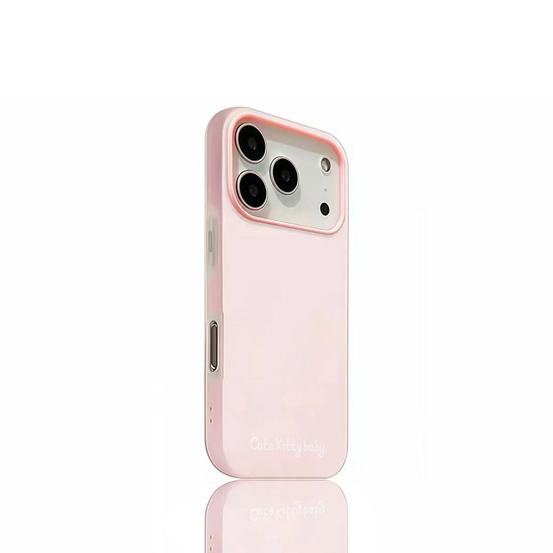 เคสโทรศัพท์ ดูดีเรียบง่ายลายน่ารักๆๆ เหมาะสำหรับiphone 11 17 16 Pro Max XR 12 13 14 15 สีชมพูสวยงาม#080