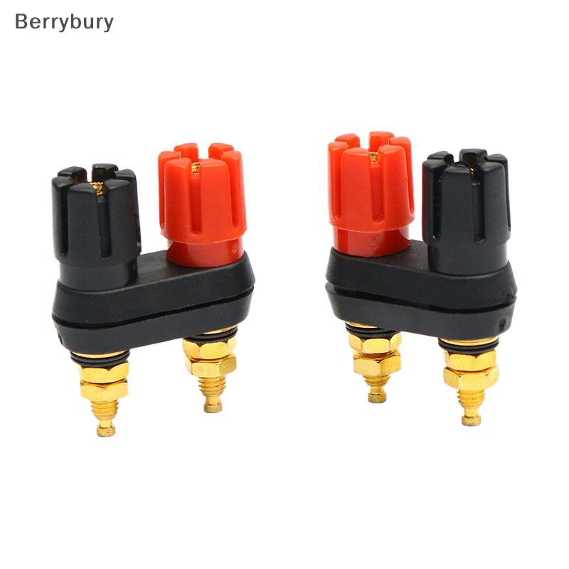 Berrybury ลําโพง Banana Plug Terminal Connector Banana Socket Dual Female Banana Plug สําหรับลําโพงเ