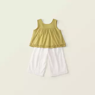 Hania kids พร้อมส่ง - ชุดเซ็ตเสื้อแขนกุดกางเกงขายาว ใส่สบายชุดเด็กผู้หญิง - K5125792
