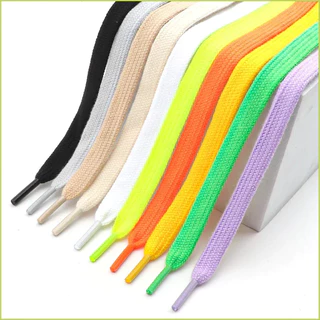 120/140/160ซม แบนที่มีสีสันเชือกผูกรองเท้ารองเท้าผ้าใบรองเท้ากีฬาลูกไม้บาสเกตบอล เชือกผูกสีดําสีขาว