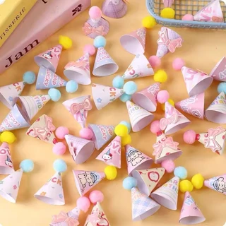 หมวกหวานสีชมพู "น่ารักและสนุกหมวกคมขนาดเล็กตกแต่งเค้กขนมหัวใจสาวแต่งตัว