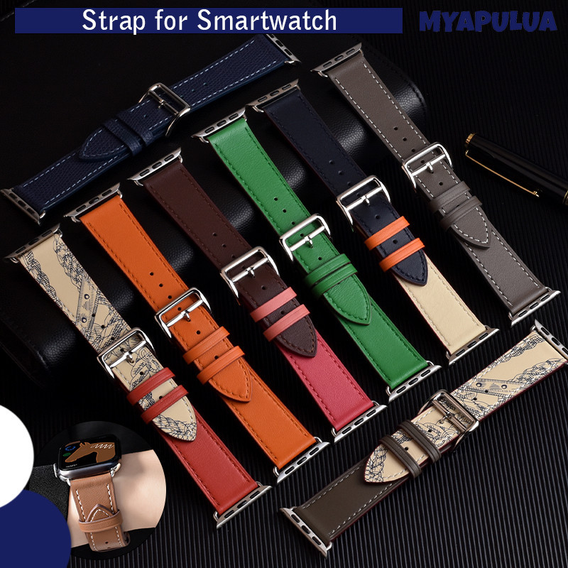 สปอร์ตหนังเดี่ยวทัวร์แหวนสายรัด for Apple Watch Ultra 3 2 49 46 45 44 42 41 40มม IWatch Series 11 10 9 8 7 6 5 4 SE 3 2