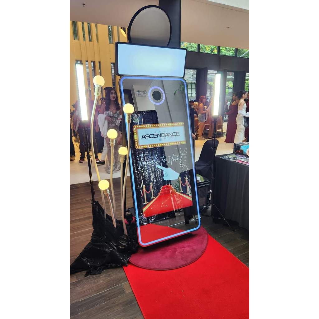 กรณีเที่ยวบิน magic foto master ร้อนรอบ 70 นิ้วกระจกสมาร์ท x ตู้ภาพ photobooth เครื่องงานแต่งงานได้ย