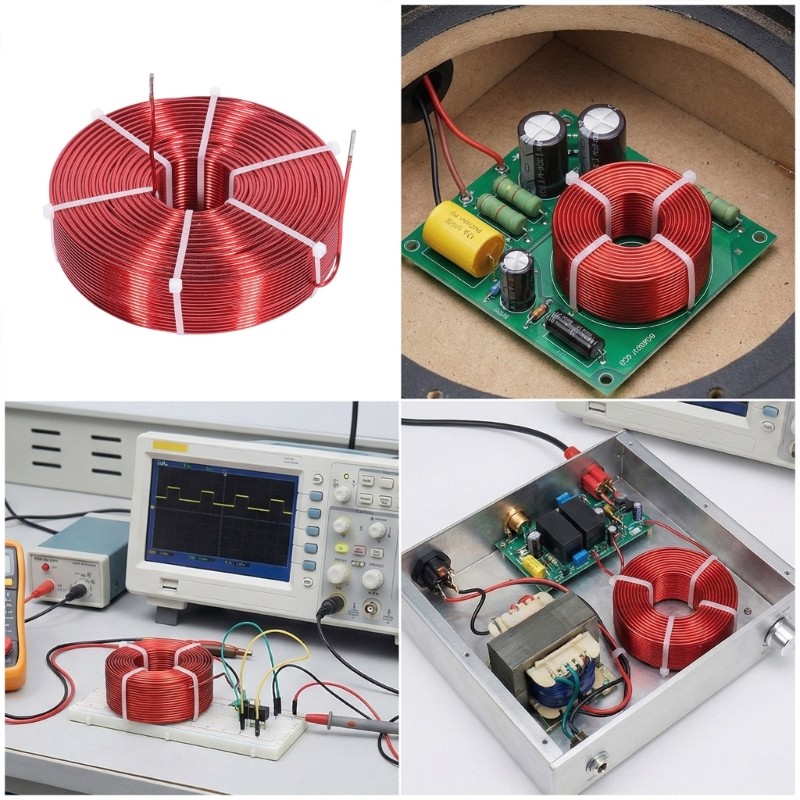 BTM Coppered Coil Inductor 0 1mH ถึง 0 9mH สําหรับ Auditory Crossover Inductor 1 0 มม.