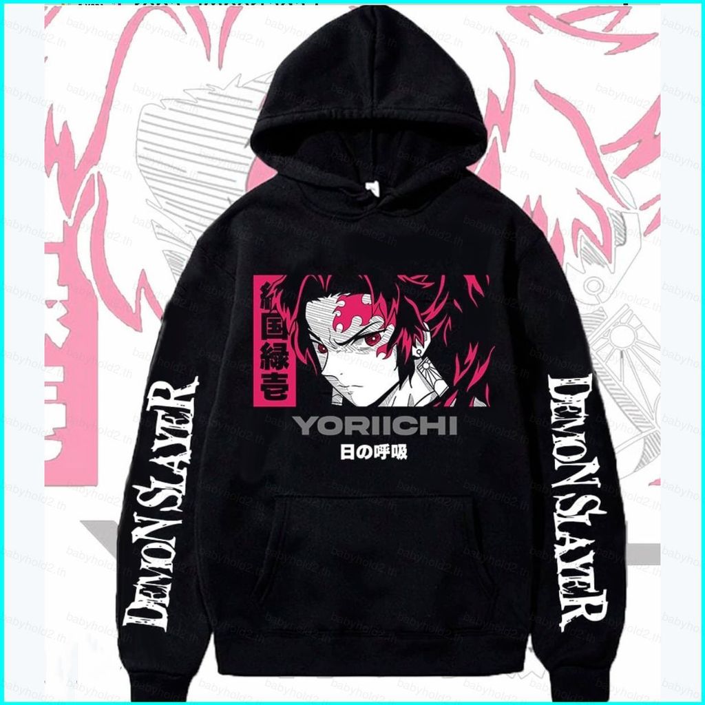 Hoodie อเนเมะ Demon Slayer Tsugikuni Yoriichi แขนยาว สำหรับทุกเพศ