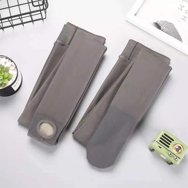 空姐灰透肤裤假透肉打底裤女外穿一体袜中厚光腿神器春秋季瘦腿裤20260114Flight Attendant Gray Sheer Pants Fake Sheer Leggs Women's Out