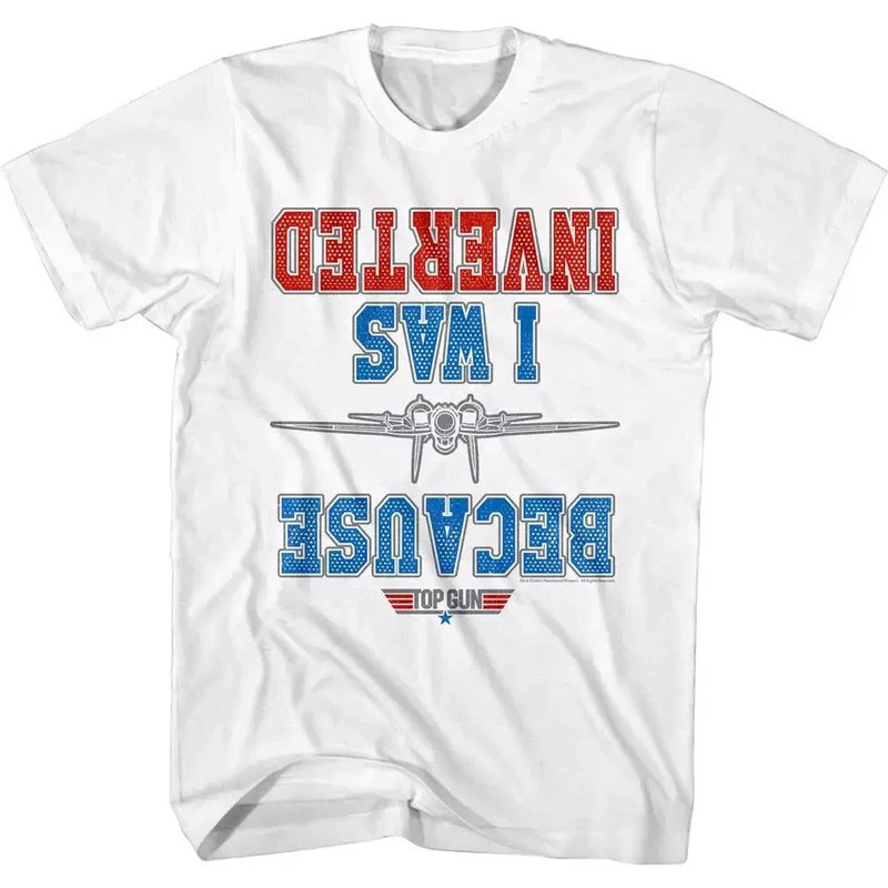 ท็อป กัน เสื้อยืดผู้ชายแบบกลับหัว แฟชั่นเทรนด์ Y2K เสื้อผ้าผู้ชาย