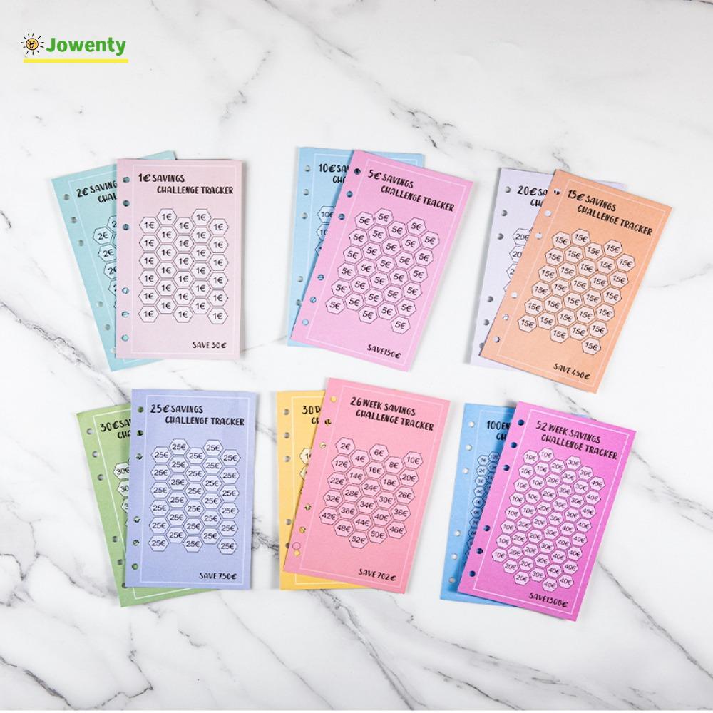 JOWENTY การ์ดประหยัดค่าใช้จ่าย 48 ชิ้น, 52 สัปดาห์ประหยัดท้าทาย A6 100 ซองซองเงินสด, เชิงปฏิบัติ USD