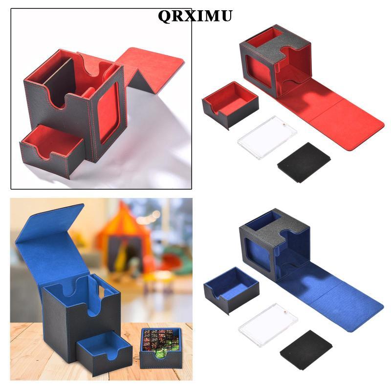 Sharprepublic Trading Card Deck Box TCG พร้อม 1 Divider Premium PU Leather สําหรับการ์ด 100+