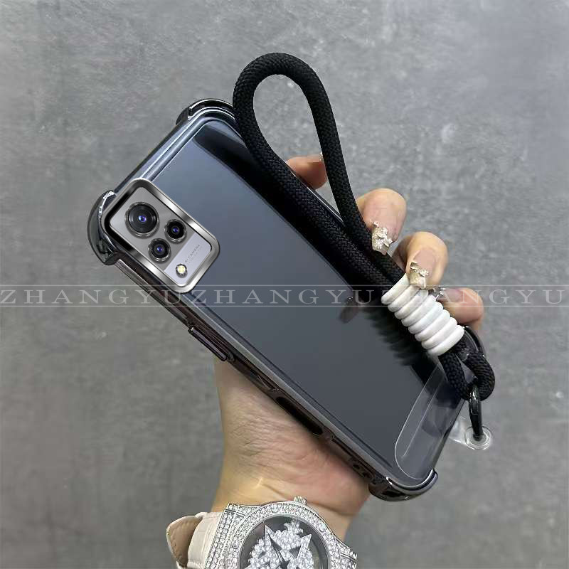 เหมาะสําหรับ Vivo V21 เคสโทรศัพท์ใหม่สี่มุม Anti Drop Strap พร้อมเชือกแขวน softcase SZ37