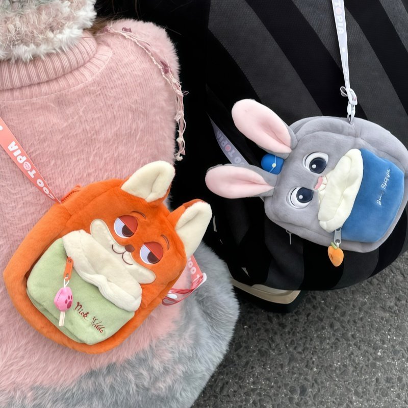 สัตว์น่ารัก Judy Nick Plush Crossbody Bag Kawaii กระเป๋าใส่เหรียญกระเป๋าสะพาย Soft Plushies สําหรับแฟน ราคา ถูกที่สุด ดีลบีเคเค แกลเลอรีภาพที่ 9