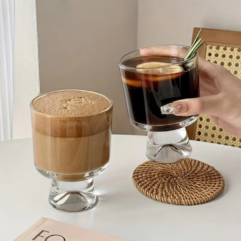 แก้วไอศกรีมมีขาสูง แก้วเครื่องดื่มเย็น แก้วกาแฟ แก้วสำหรับผลไม้ ของหวาน โยเกิร์ต พุดดิ้ง น้ำผลไม้ สไตล์อินสตาแกรม