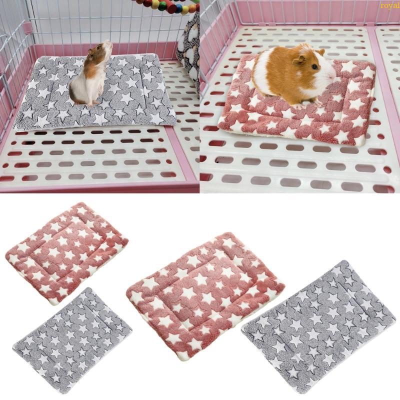 (ส่วนลดสูง)oyalking.th 2PCS ฤดูหนาวกรงเตียงนอน Warm Plush ผ้าปูที่นอน Pad Hedgehogs Habitat Decors