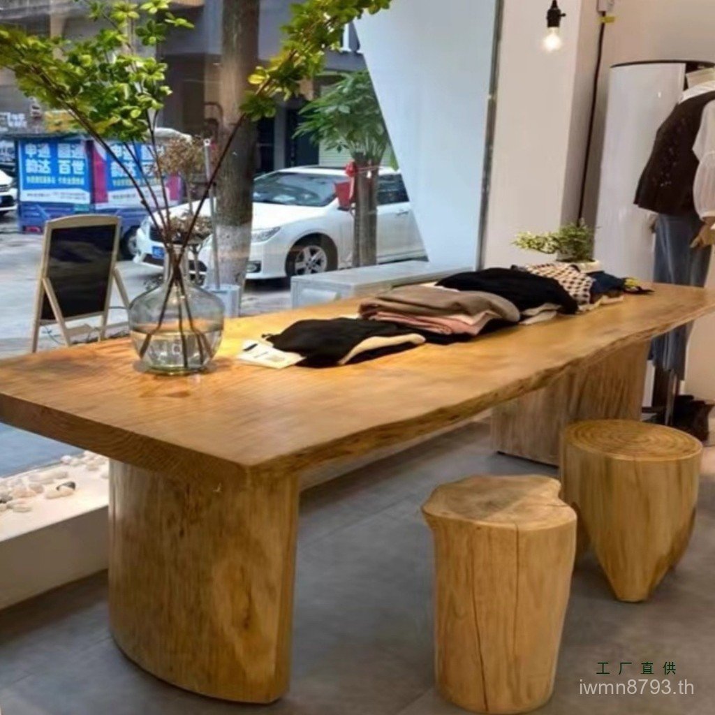 ไม้เนื้อแข็งLog Bracket Stumpขนาดใหญ่Stump Stump Treeไม้โต๊ะกาแฟธรรมชาติรากแกะสลักขาตั้งกล้องครึ่งวง