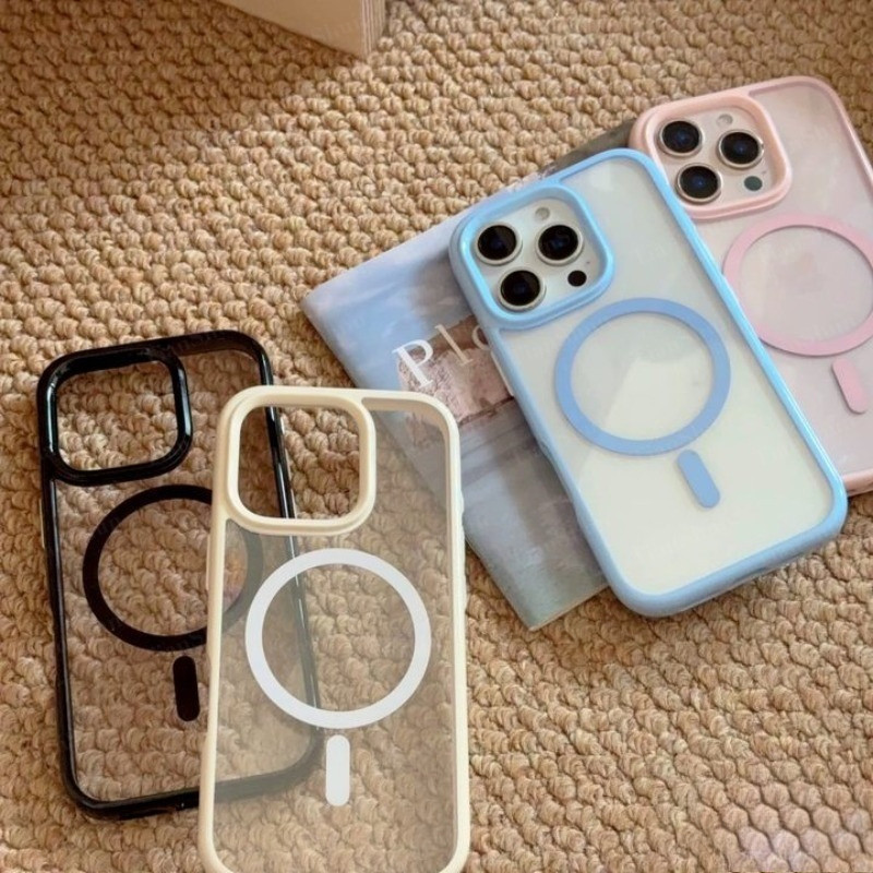 SMLF Magnetic Clear Case พร้อมป้องกันกล้องสําหรับ iPhone 17 Pro Max 16 Pro Max 15 Pro Max 14 Pro Max 13 Pro Max โปร่งใสป้องกันกันกระแทกกันชนฝาครอบโทรศัพท์