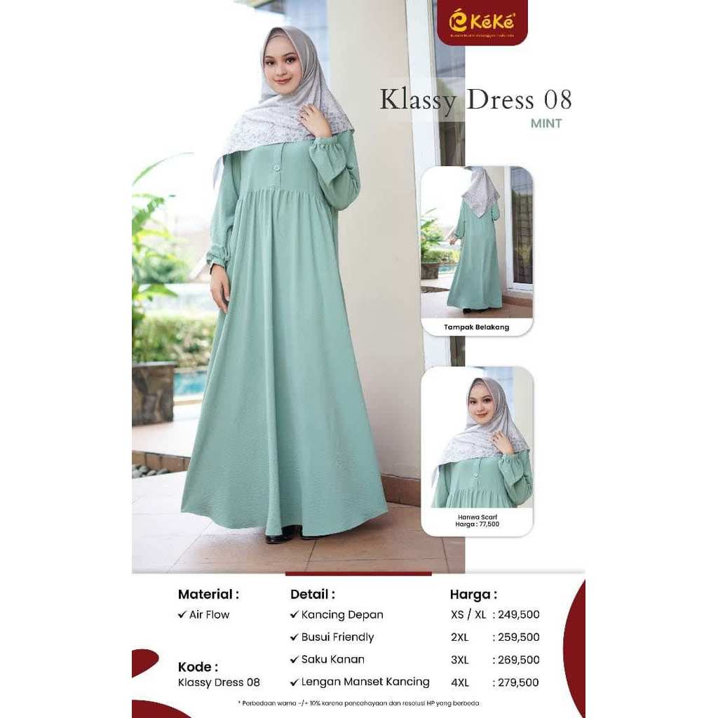 KEKE ADULT GAMIS KLASSY DRESS 08 MINT