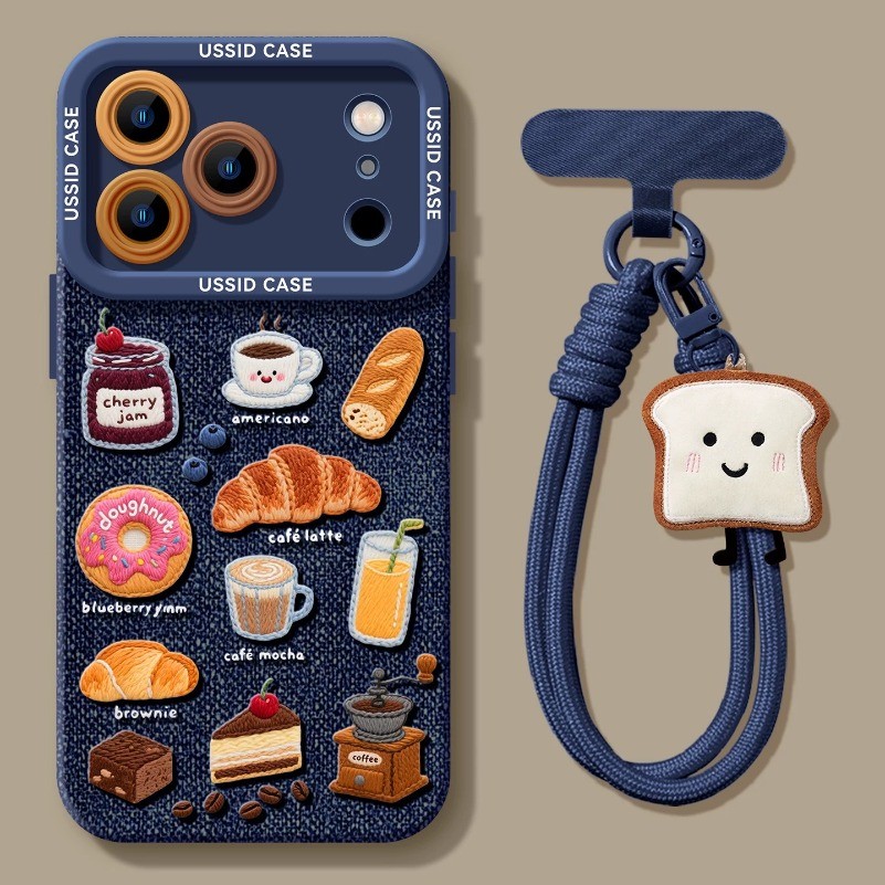 น่ารักคาวบอยขนมปังโดนัทเคสโทรศัพท์สําหรับiPhone 17 16 15 14 13 12 11 Pro Max X Xr Xs Max 7 8 Plus SE2020